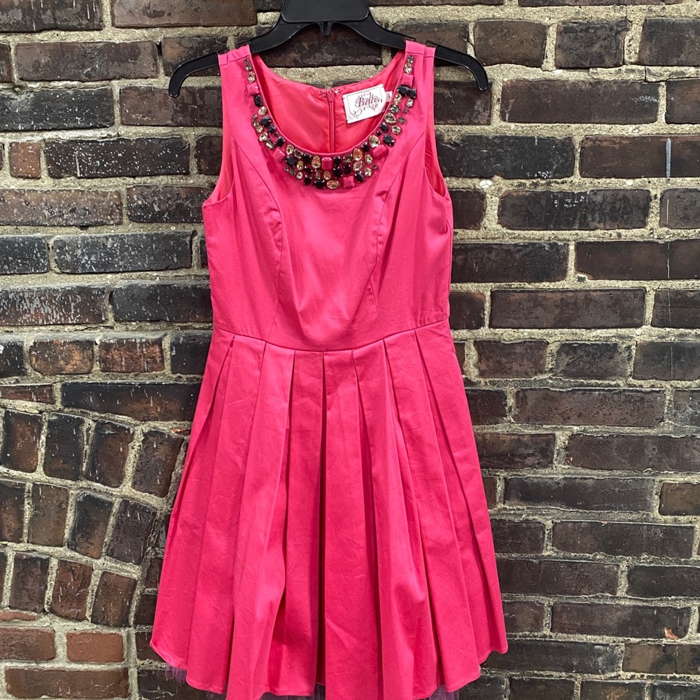 Ruby Belle fitted waist flair bottom pink frost rosehip prom dress size 8!